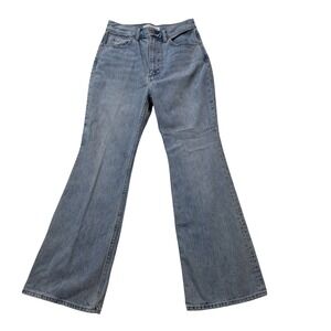 Denim Forum Jeans Womens 27 Tall Blue The Marlene 60s High Flare High Rise Denim